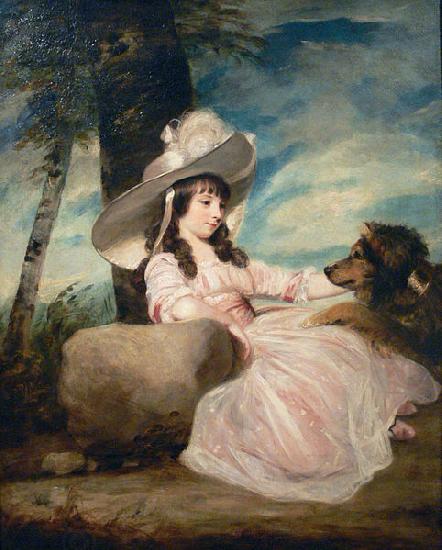 Sir Joshua Reynolds Portrait of Miss Anna Ward with Her Dog China oil painting art